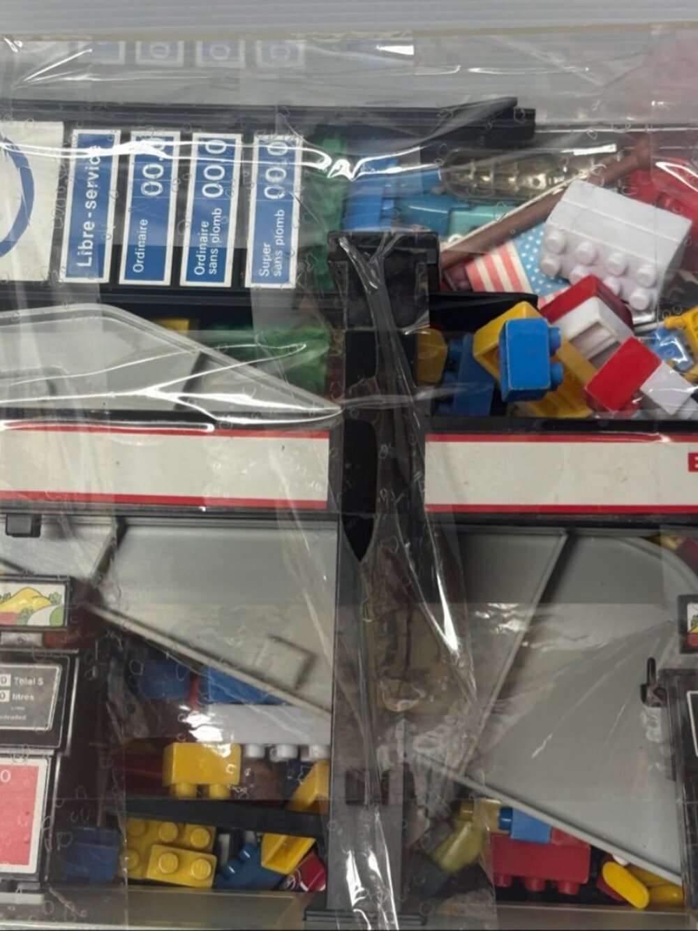 Playmobil Esso Gas Station Vintage Lot Mixed LEGO Bricks As-Is Case